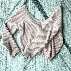 Open Back Twist Knot Sweater